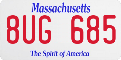 MA license plate 8UG685
