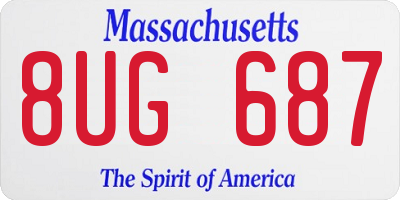 MA license plate 8UG687