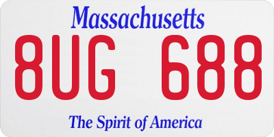 MA license plate 8UG688