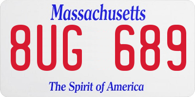 MA license plate 8UG689