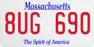 MA license plate 8UG690