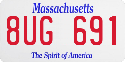MA license plate 8UG691