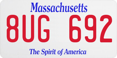 MA license plate 8UG692