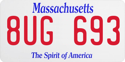 MA license plate 8UG693