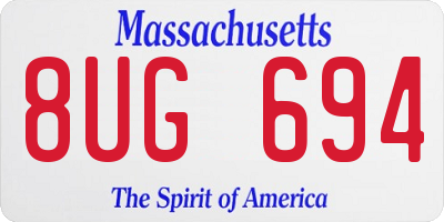 MA license plate 8UG694