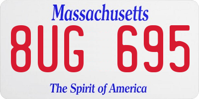 MA license plate 8UG695