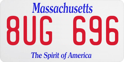 MA license plate 8UG696