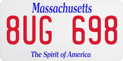 MA license plate 8UG698