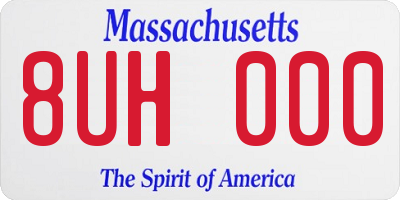 MA license plate 8UH000