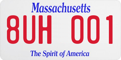 MA license plate 8UH001
