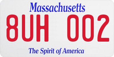 MA license plate 8UH002