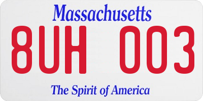 MA license plate 8UH003