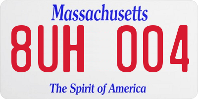 MA license plate 8UH004