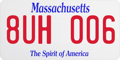 MA license plate 8UH006
