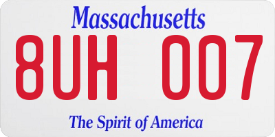MA license plate 8UH007