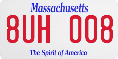 MA license plate 8UH008