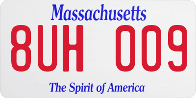 MA license plate 8UH009