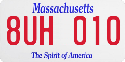 MA license plate 8UH010