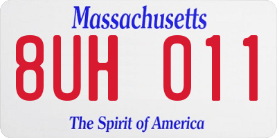 MA license plate 8UH011