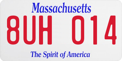 MA license plate 8UH014