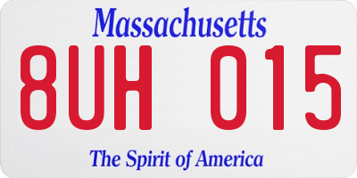 MA license plate 8UH015