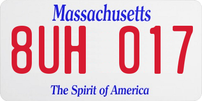 MA license plate 8UH017