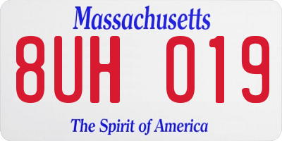 MA license plate 8UH019