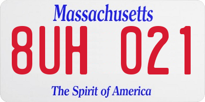 MA license plate 8UH021