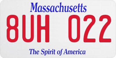 MA license plate 8UH022