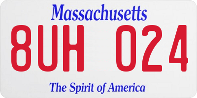 MA license plate 8UH024