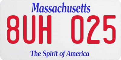 MA license plate 8UH025