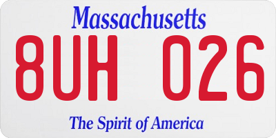 MA license plate 8UH026