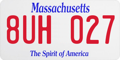 MA license plate 8UH027