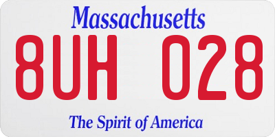 MA license plate 8UH028