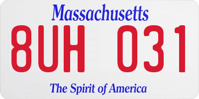 MA license plate 8UH031