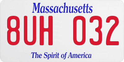 MA license plate 8UH032