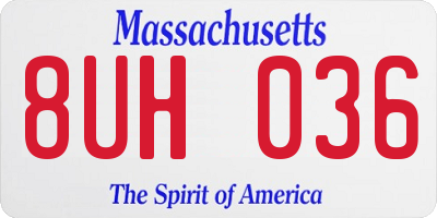 MA license plate 8UH036
