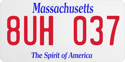 MA license plate 8UH037
