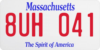 MA license plate 8UH041