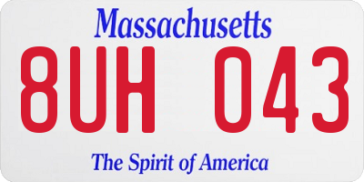 MA license plate 8UH043