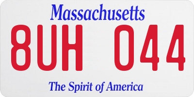 MA license plate 8UH044