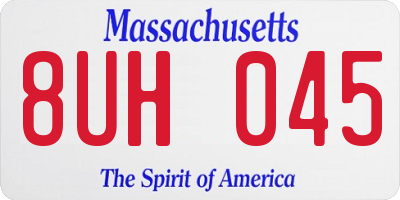 MA license plate 8UH045