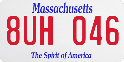 MA license plate 8UH046