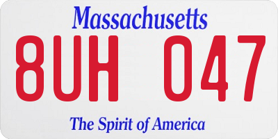 MA license plate 8UH047
