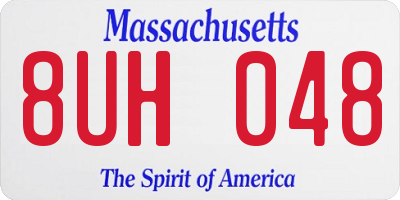 MA license plate 8UH048