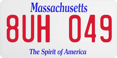 MA license plate 8UH049