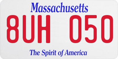 MA license plate 8UH050