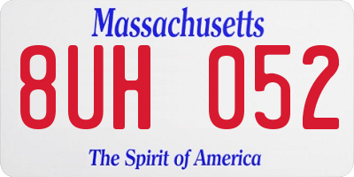 MA license plate 8UH052