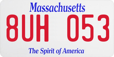 MA license plate 8UH053
