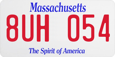 MA license plate 8UH054